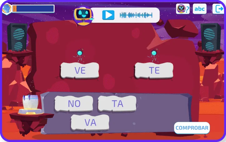 App: actividad de lectura de sílabas