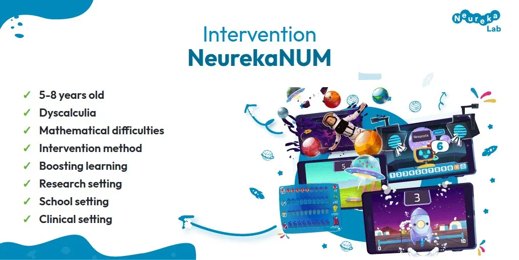 NeurekaNUM intervention: ages 5-8, dyscalculia and maths difficulties, boosting learning in research, school and clinical settings