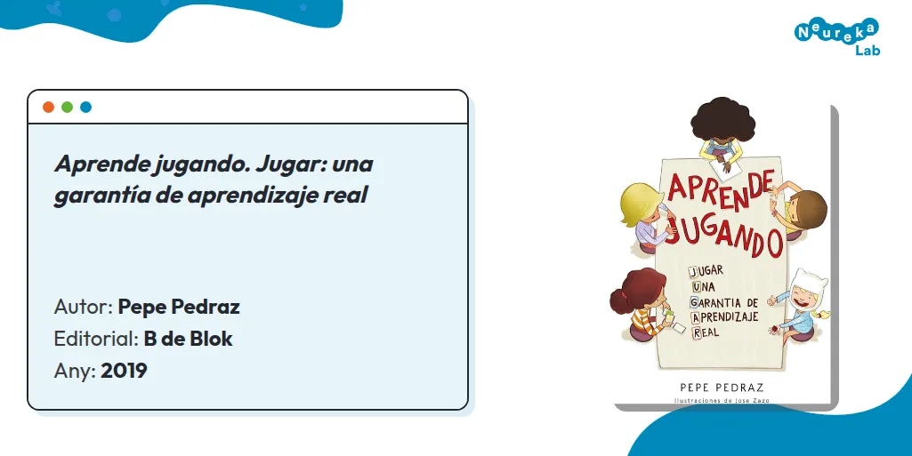 Fitxa i coberta d’«Aprende jugando», de Pepe Pedraz (B de Blok, 2019).