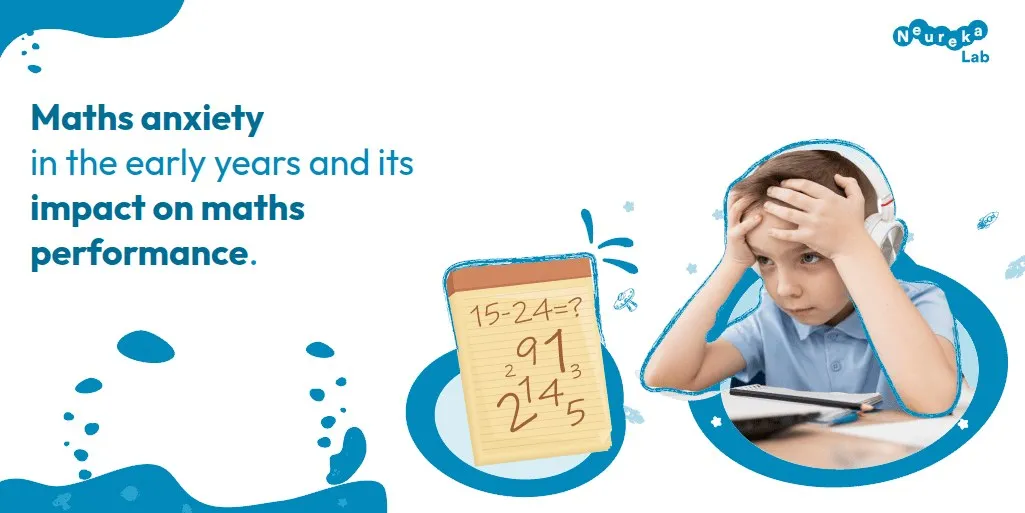 Worried boy with his hands on his head over his homework; maths anxiety and its impact on performance.